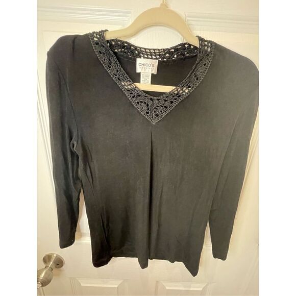 Chicos size 0 small bundle women’s blouse black gray - Picture 5 of 13